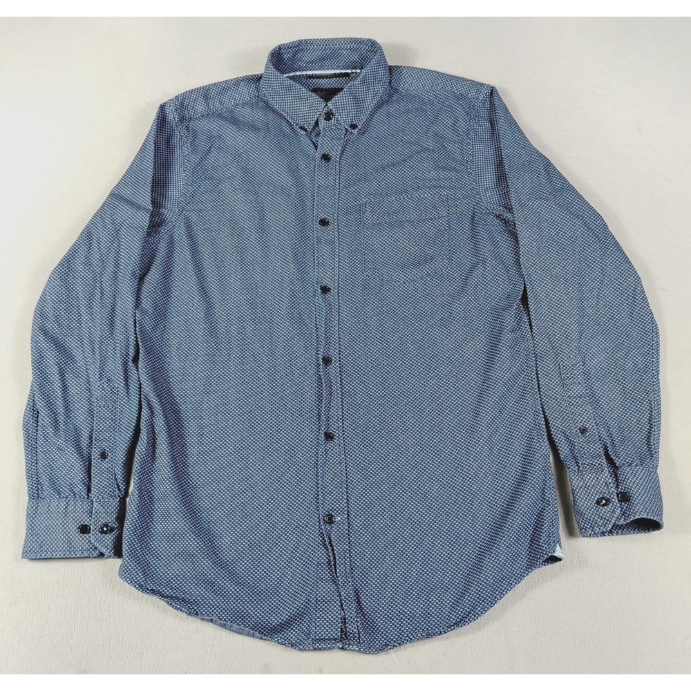 Banana Republic Grant Slim Fit Shirt Mens Medium Blue Geometric Button Down